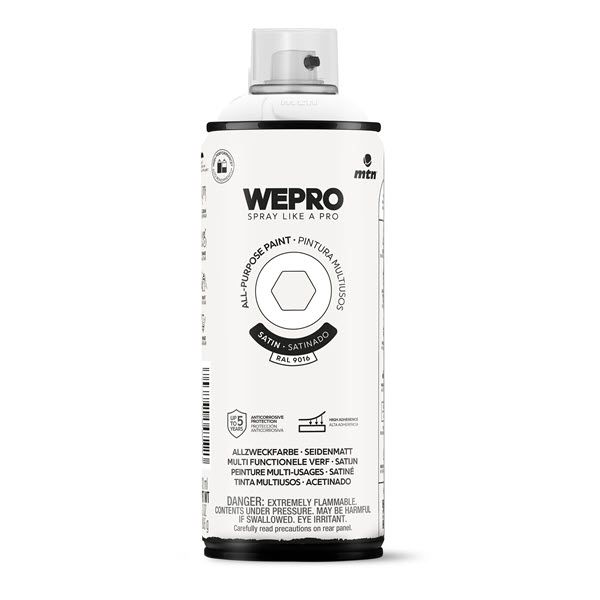 MTN WEPRO All-Purpose Spuitbus 400ml Zijdeglans - RAL 9016