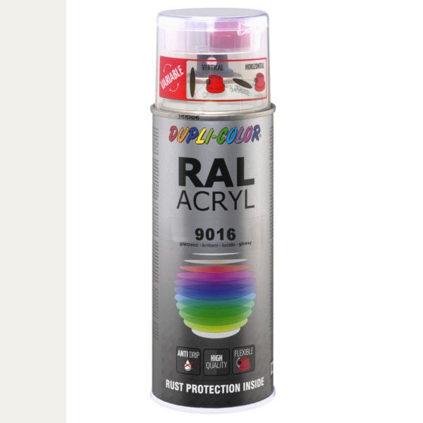 Dupli-Color spuitbus Acryl 400ml Hoogglans RAL 9016