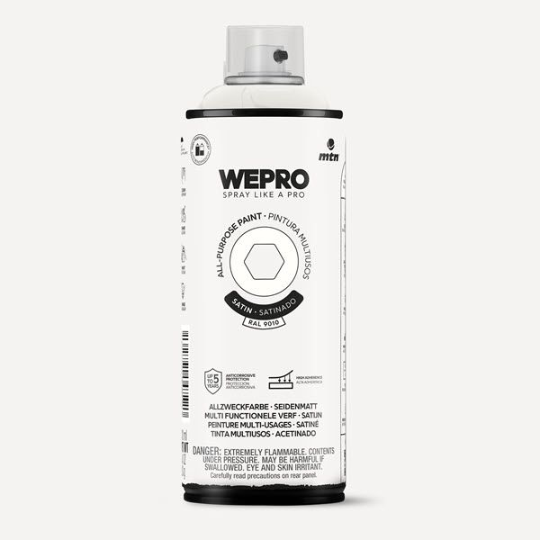 MTN WEPRO All-Purpose Spuitbus 400ml Zijdeglans - RAL 9010