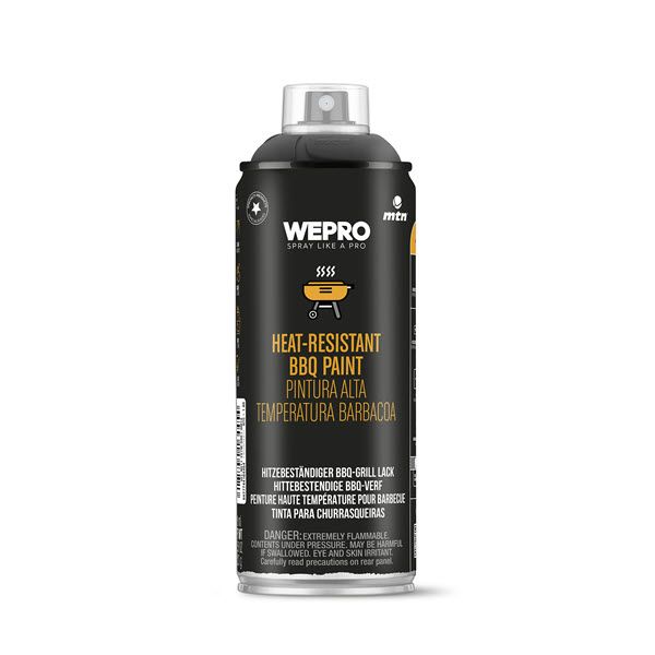 MTN WEPRO Heat Resistant BBQ Paint Spuitbus 400ml - Zwart